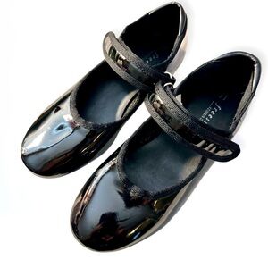 Danskin Freestyle Toddler Girls Tap Shoes Black Patent‎ Leather Size 11